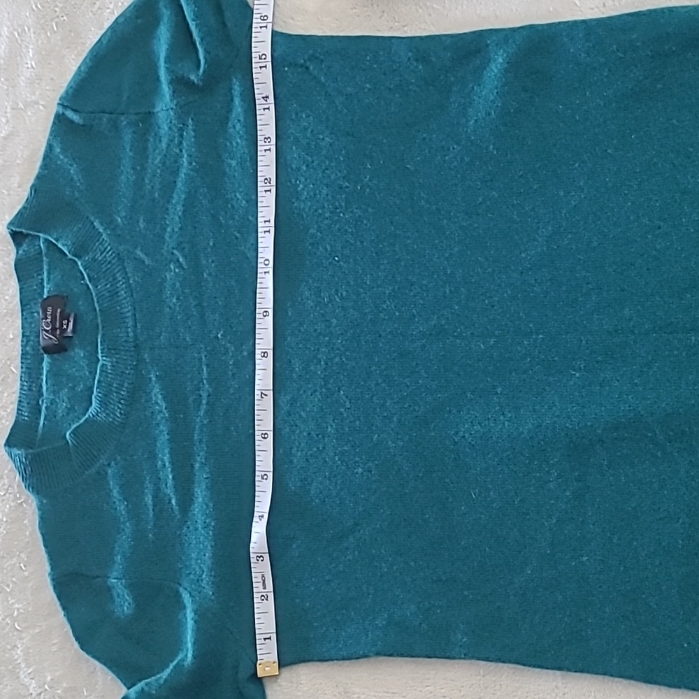 J.Crew 100% Cashmere Sweater Dress Teal Green XS Long Sleeve Knit Midi Workwear - Picture 6 of 12